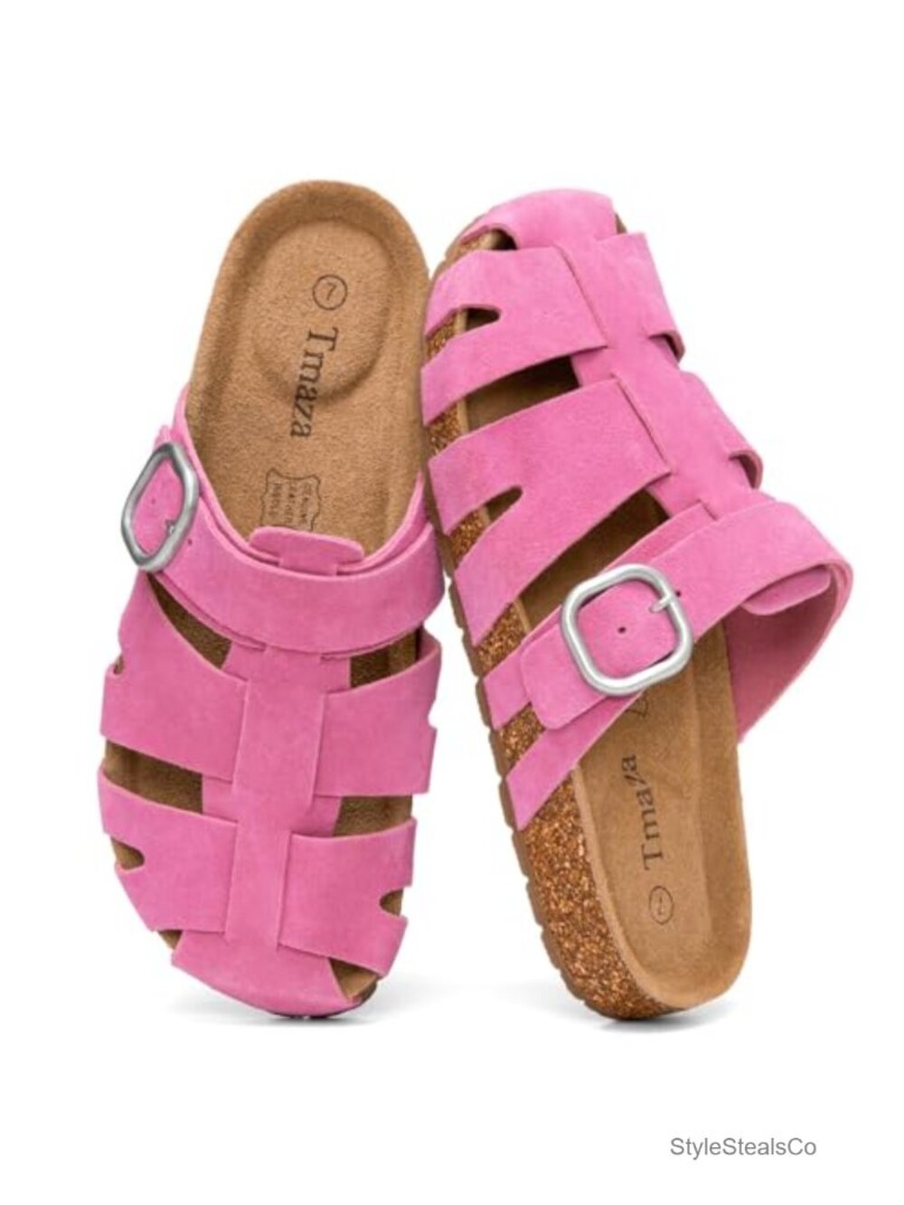 Genuine Suede Fisherman Clog Sandals Arch Support Cushioned Slip On